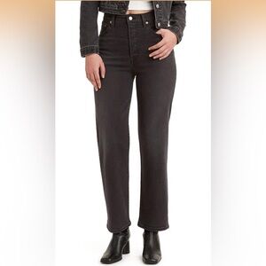 Levi's Women's Ribcage Straight Ankle High Rise Black Jeans